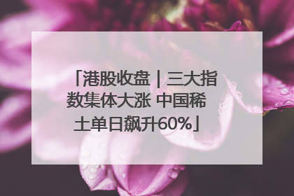 港股收盘｜三大指数集体大涨 中国稀土单日飙升60%