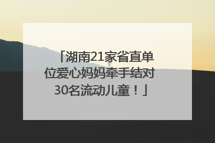 湖南21家省直单位爱心妈妈牵手结对30名流动儿童！