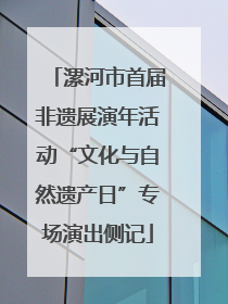 漯河市首届非遗展演年活动“文化与自然遗产日”专场演出侧记