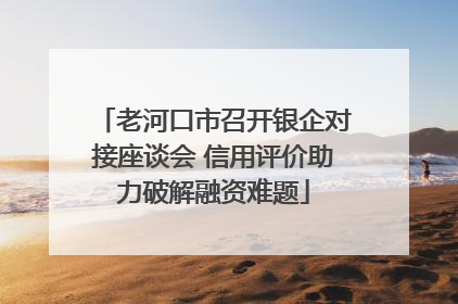 老河口市召开银企对接座谈会 信用评价助力破解融资难题