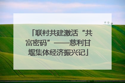 联村共建激活“共富密码”——慈利甘堰集体经济振兴记