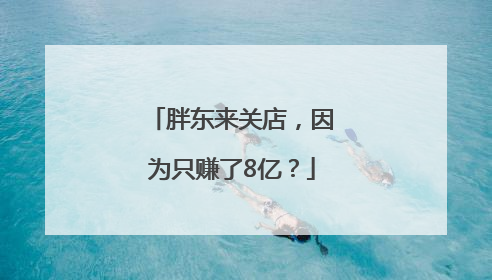 胖东来关店，因为只赚了8亿？