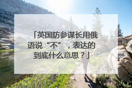 英国防参谋长用俄语说“不”，表达的到底什么意思？