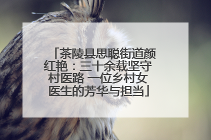 茶陵县思聪街道颜红艳：三十余载坚守村医路 一位乡村女医生的芳华与担当