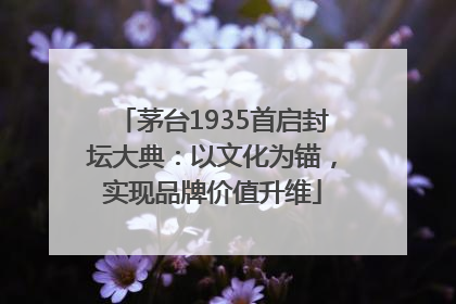 茅台1935首启封坛大典：以文化为锚，实现品牌价值升维
