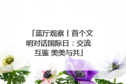 蓝厅观察丨首个文明对话国际日：交流互鉴 美美与共