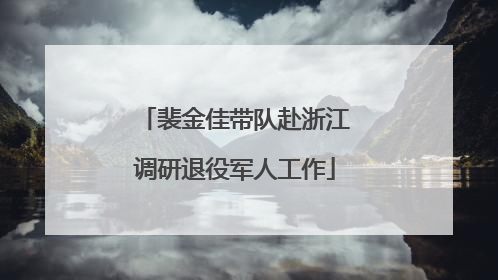 裴金佳带队赴浙江调研退役军人工作