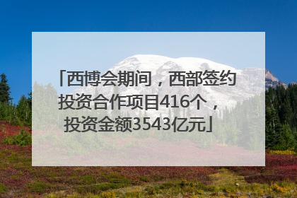西博会期间，西部签约投资合作项目416个，投资金额3543亿元
