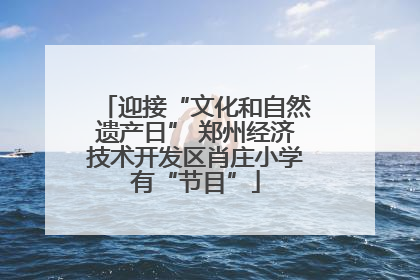 迎接“文化和自然遗产日” 郑州经济技术开发区肖庄小学有“节目”
