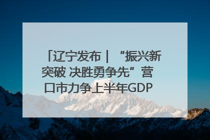 辽宁发布｜“振兴新突破 决胜勇争先”营口市力争上半年GDP增长6%左右