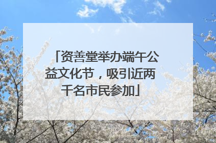 资善堂举办端午公益文化节，吸引近两千名市民参加
