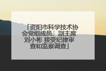 资阳市科学技术协会党组成员、副主席刘小彬 接受纪律审查和监察调查