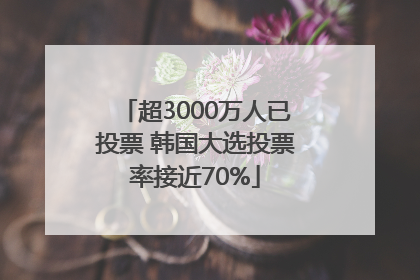 超3000万人已投票 韩国大选投票率接近70%