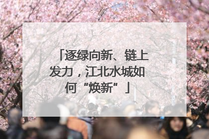 逐绿向新、链上发力，江北水城如何“焕新”