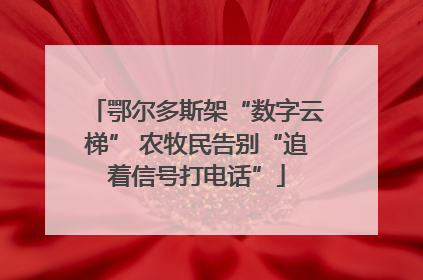 鄂尔多斯架“数字云梯” 农牧民告别“追着信号打电话”