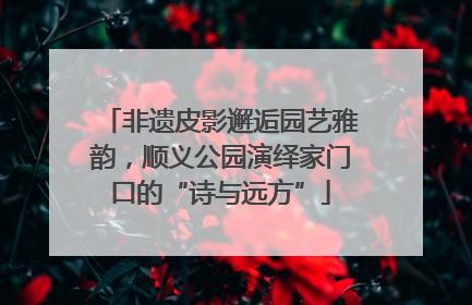 非遗皮影邂逅园艺雅韵，顺义公园演绎家门口的“诗与远方”