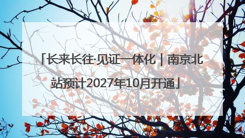 长来长往·见证一体化｜南京北站预计2027年10月开通