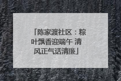 陈家渡社区：粽叶飘香迎端午 清风正气话清廉