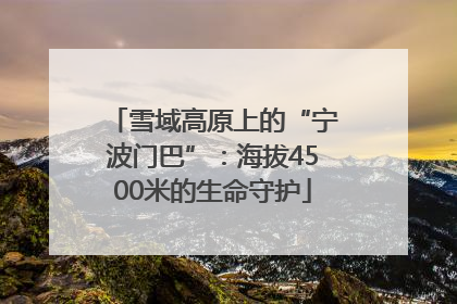 雪域高原上的“宁波门巴”：海拔4500米的生命守护