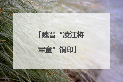 魏晋“凌江将军章”铜印