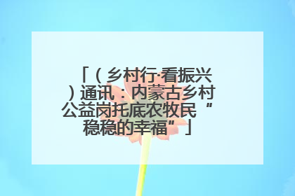 （乡村行·看振兴）通讯：内蒙古乡村公益岗托底农牧民“稳稳的幸福”