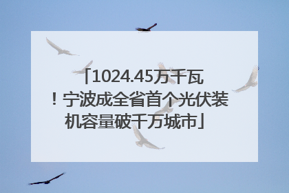 1024.45万千瓦！宁波成全省首个光伏装机容量破千万城市