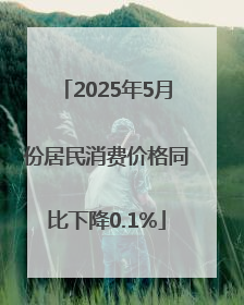 2025年5月份居民消费价格同比下降0.1%