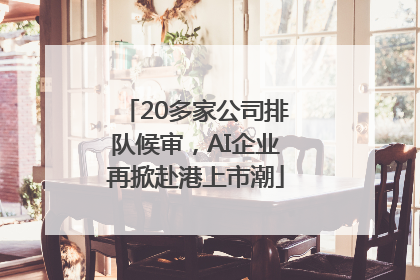 20多家公司排队候审，AI企业再掀赴港上市潮