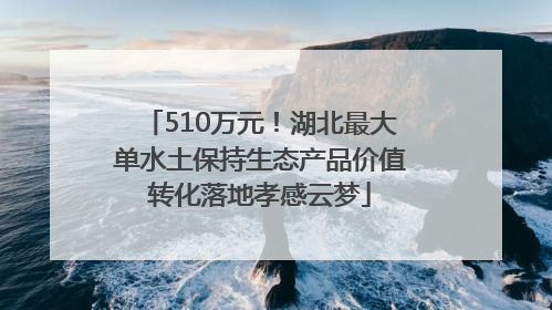 510万元！湖北最大单水土保持生态产品价值转化落地孝感云梦