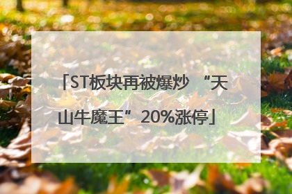 ST板块再被爆炒 “天山牛魔王”20%涨停