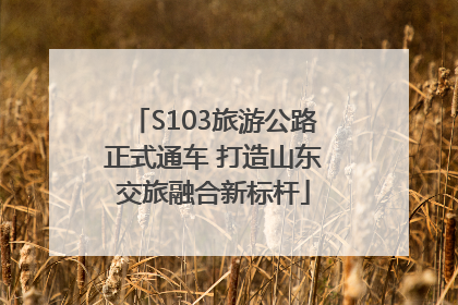 S103旅游公路正式通车 打造山东交旅融合新标杆